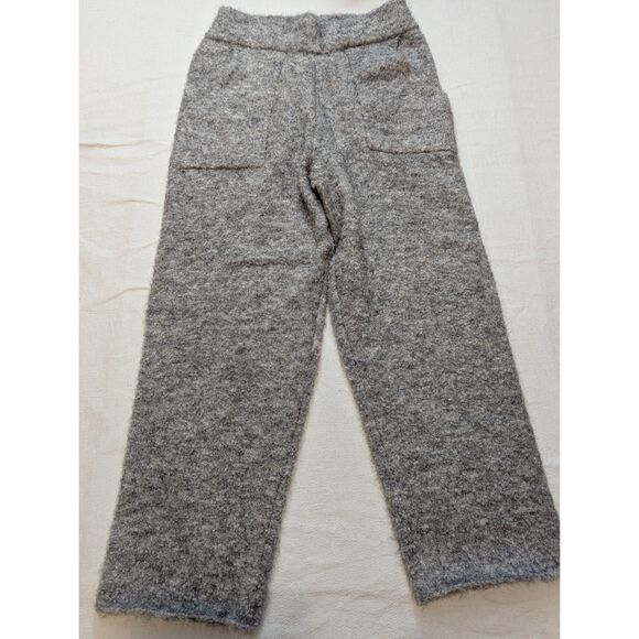 Le Bon Shoppe Pants - Le Bon Shoppe Monte Pants Womens M Gray Boucle Sweater Knit Lounge Wide Leg
